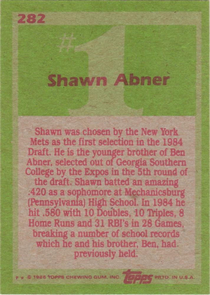Shawn Abner  baseball card collectible - Main Image 2