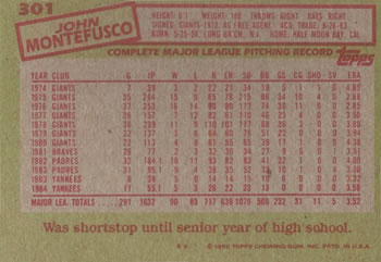 John Montefusco  baseball card collectible - Main Image 2