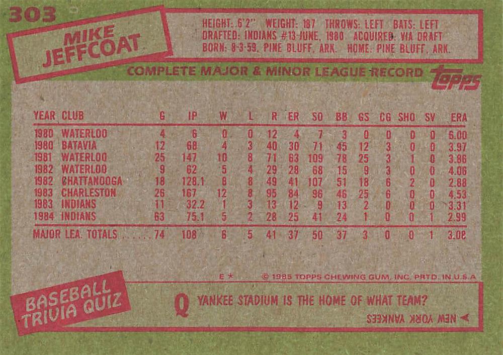 Mike Jeffcoat  baseball card collectible - Main Image 2