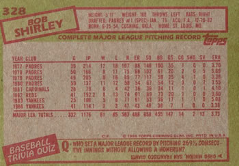 Bob Shirley  baseball card collectible - Main Image 2