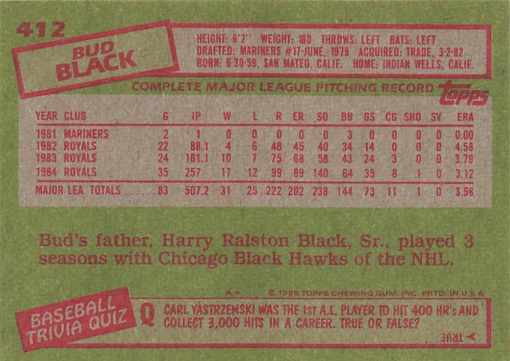 Bud Black  baseball card collectible - Main Image 2