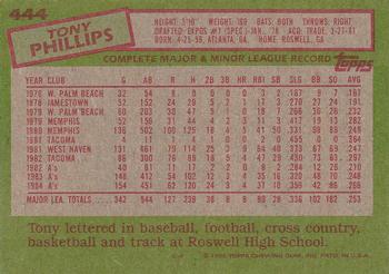 Tony Phillips  baseball card collectible - Main Image 2