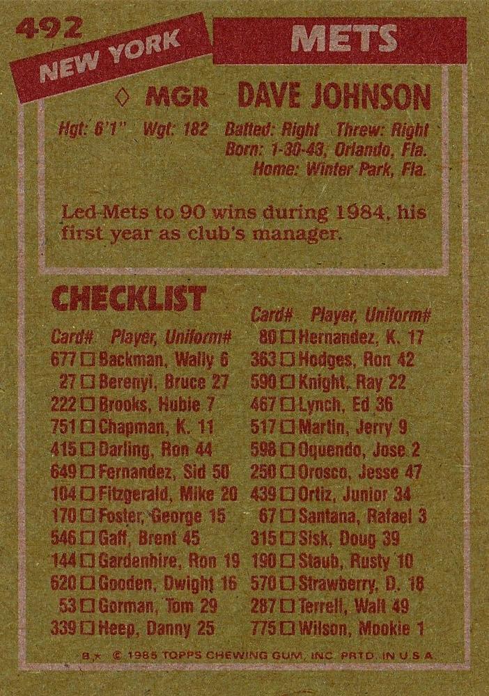 Dave Johnson  baseball card collectible - Main Image 2