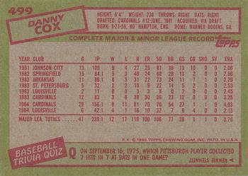 Danny Cox  baseball card collectible - Main Image 2