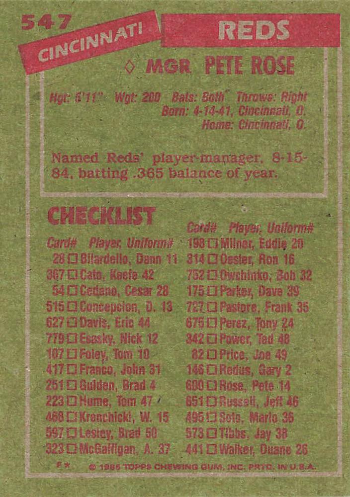 Pete Rose  baseball card collectible - Main Image 2