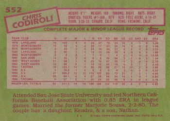 Chris Codiroli  baseball card collectible - Main Image 2