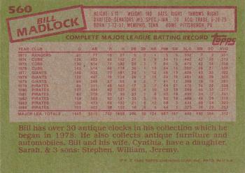Bill Madlock  baseball card collectible - Main Image 2