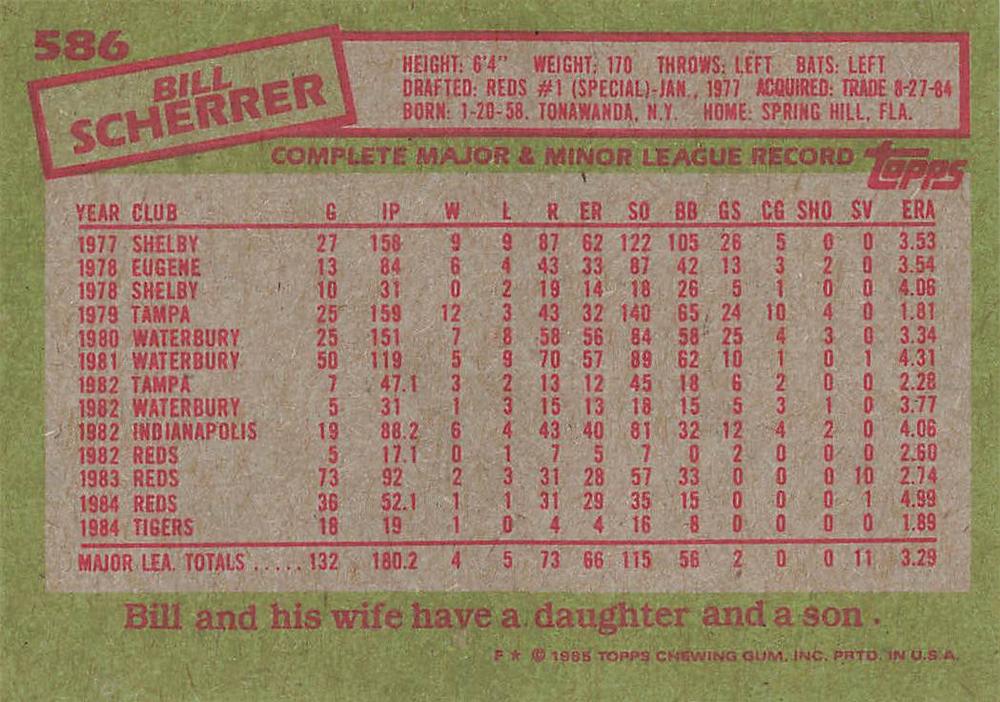 Bill Scherrer  baseball card collectible - Main Image 2