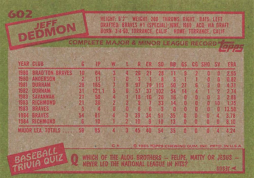 Jeff Dedmon  baseball card collectible - Main Image 2