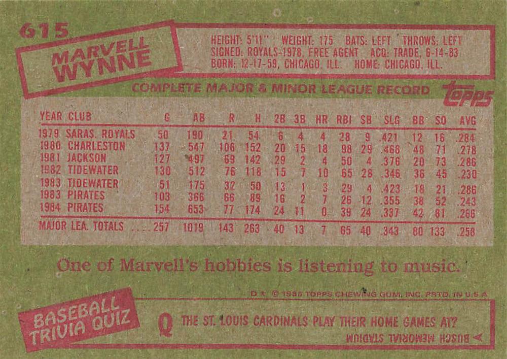 Marvell Wynne  baseball card collectible - Main Image 2