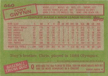 Tony Gwynn  baseball card collectible - Main Image 2