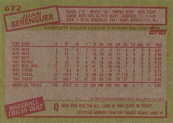 Juan Berenguer  baseball card collectible - Main Image 2