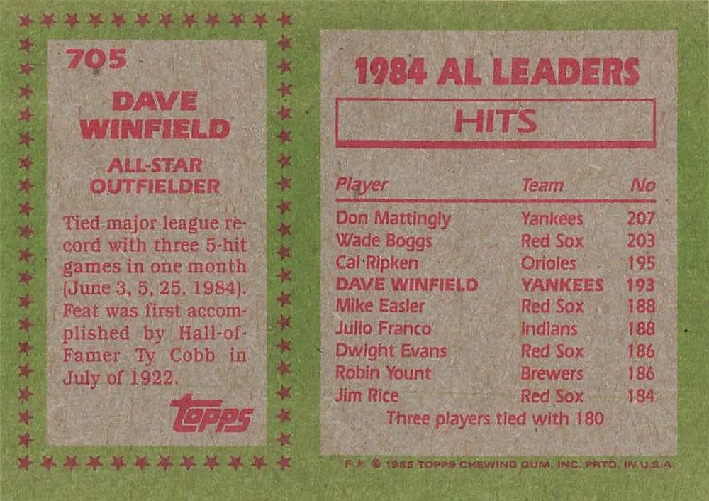 Dave Winfield  baseball card collectible - Main Image 2