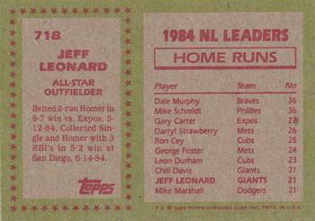 Jeff Leonard  baseball card collectible - Main Image 2
