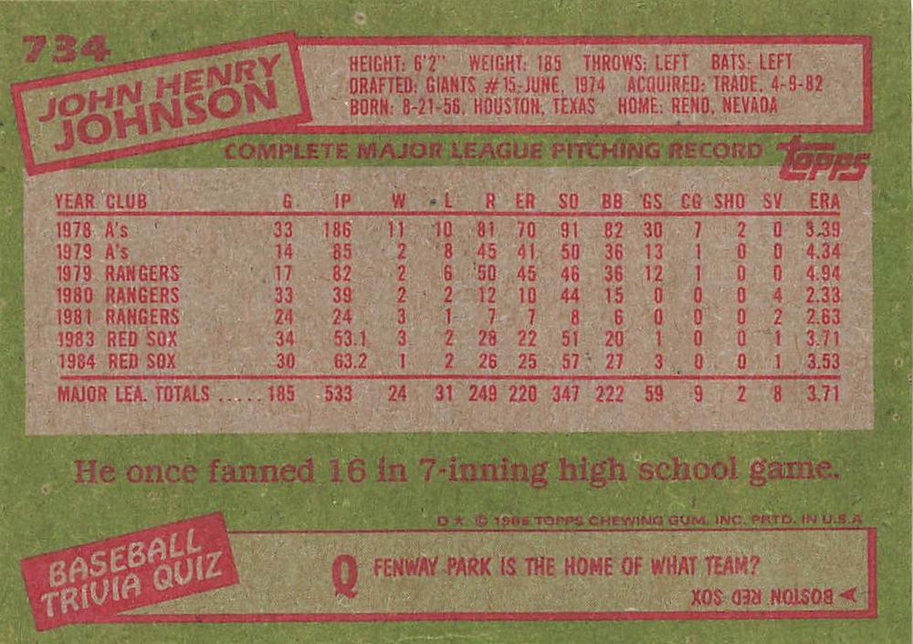 John Henry Johnson  baseball card collectible - Main Image 2