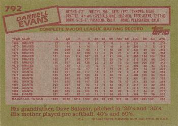 Darrell Evans  baseball card collectible - Main Image 2