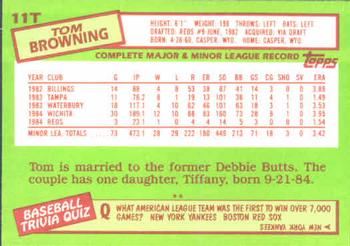 Tom Browning  baseball card collectible - Main Image 2
