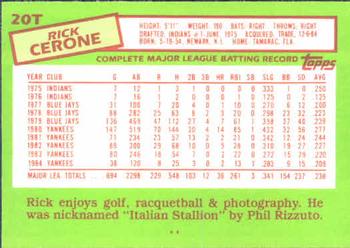 Rick Cerone  baseball card collectible - Main Image 2