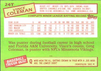 Vince Coleman  baseball card collectible - Main Image 2