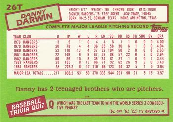Danny Darwin  baseball card collectible - Main Image 2