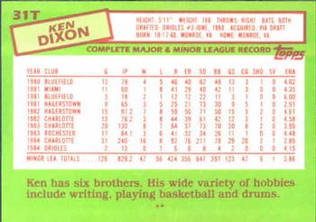 Ken Dixon  baseball card collectible - Main Image 2