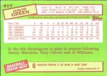 David Green  baseball card collectible - Main Image 2