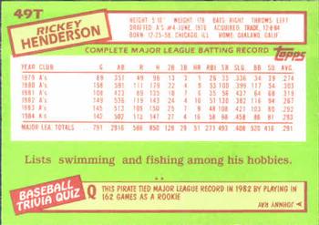 Rickey Henderson  baseball card collectible - Main Image 2