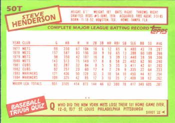 Steve Henderson  baseball card collectible - Main Image 2
