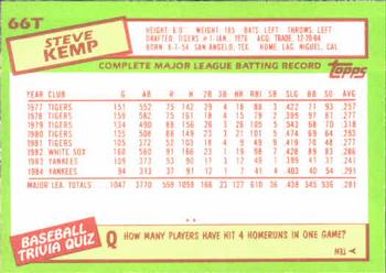 Steve Kemp  baseball card collectible - Main Image 2