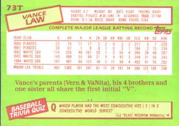 Vance Law  baseball card collectible - Main Image 2