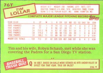 Tim Lollar  baseball card collectible - Main Image 2