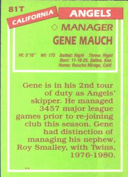 Gene Mauch  baseball card collectible - Main Image 2