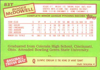 Roger McDowell  baseball card collectible - Main Image 2
