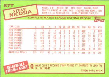 Steve Nicosia  baseball card collectible - Main Image 2