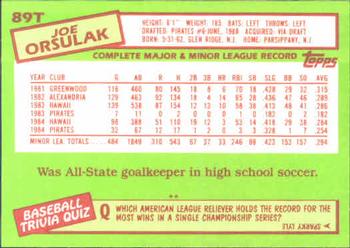 Joe Orsulak  baseball card collectible - Main Image 2