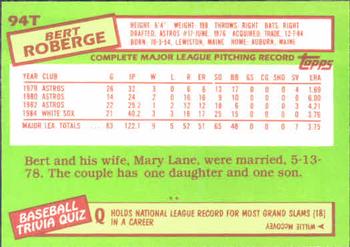 Bert Roberge  baseball card collectible - Main Image 2