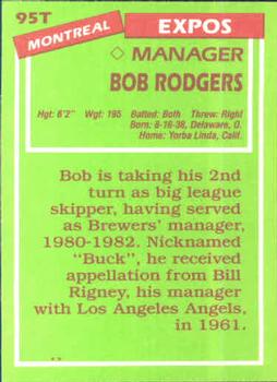 Bob Rodgers  baseball card collectible - Main Image 2