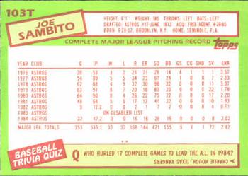 Joe Sambito  baseball card collectible - Main Image 2