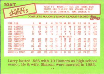 Larry Sheets  baseball card collectible - Main Image 2