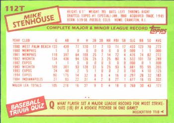 Mike Stenhouse  baseball card collectible - Main Image 2