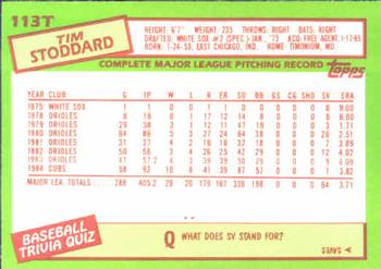 Tim Stoddard  baseball card collectible - Main Image 2