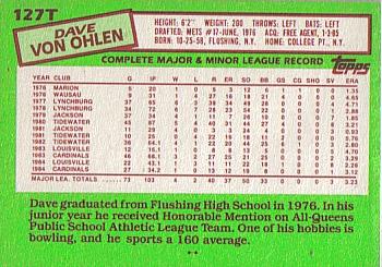Dave Von Ohlen  baseball card collectible - Main Image 2