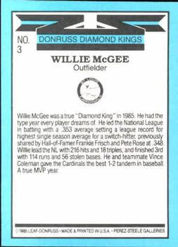 Willie McGee  baseball card collectible - Main Image 2