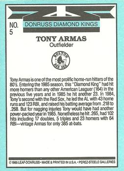Tony Armas  baseball card collectible - Main Image 2