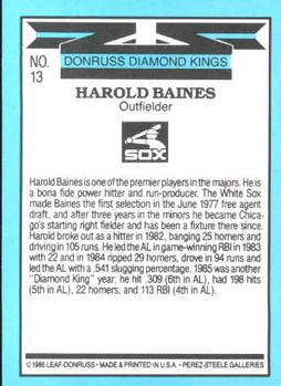Harold Baines  baseball card collectible - Main Image 2