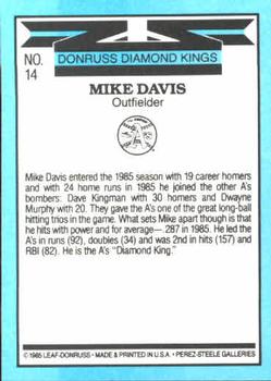 Mike Davis  baseball card collectible - Main Image 2