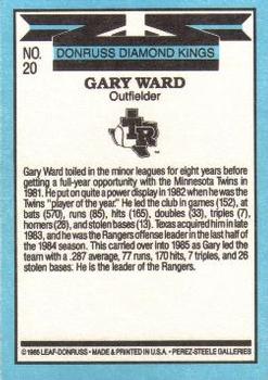 Gary Ward  baseball card collectible - Main Image 2