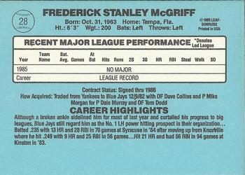 Fred McGriff  baseball card collectible - Main Image 2
