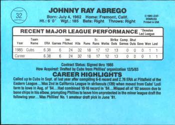 Johnny Abrego  baseball card collectible - Main Image 2