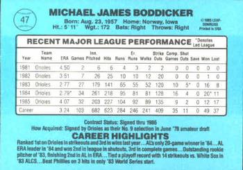 Mike Boddicker  baseball card collectible - Main Image 2